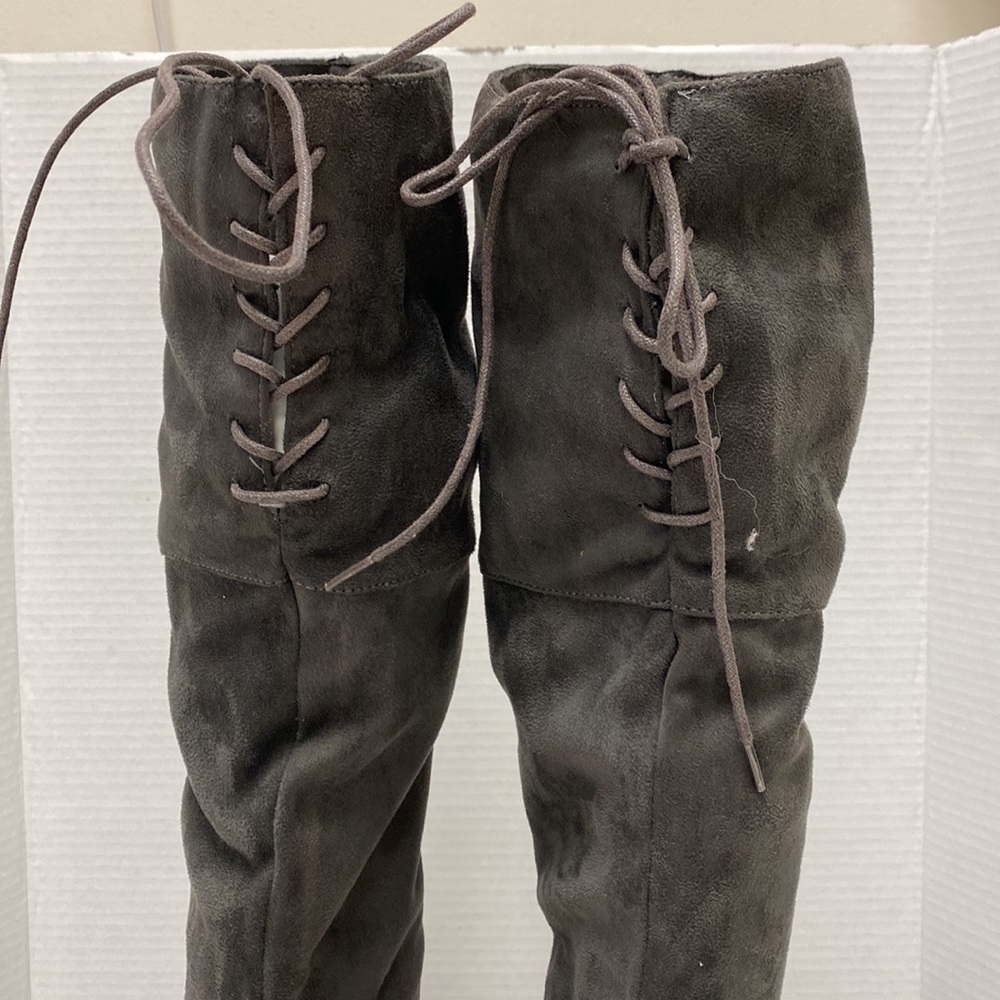 Qupid Charcoal Zinc Women’s Over The Knee Boots - Picture 7 of 9